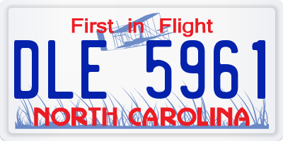 NC license plate DLE5961