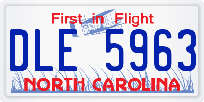 NC license plate DLE5963