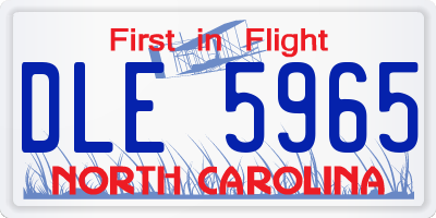 NC license plate DLE5965