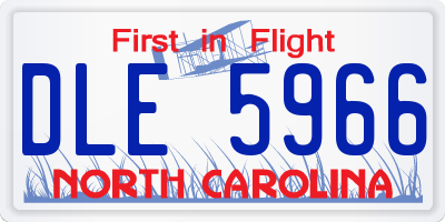 NC license plate DLE5966