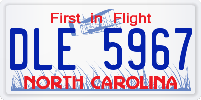 NC license plate DLE5967
