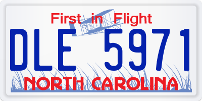 NC license plate DLE5971