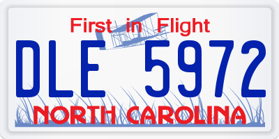 NC license plate DLE5972