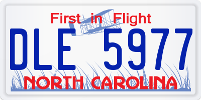 NC license plate DLE5977