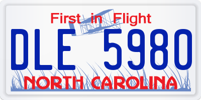 NC license plate DLE5980