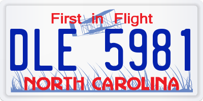 NC license plate DLE5981