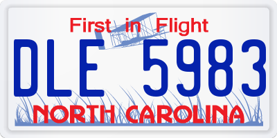 NC license plate DLE5983