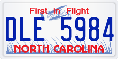 NC license plate DLE5984