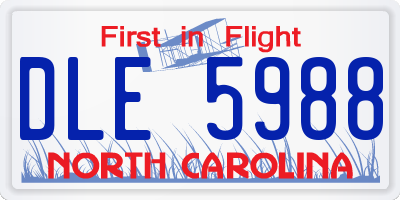 NC license plate DLE5988