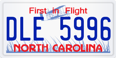 NC license plate DLE5996