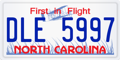 NC license plate DLE5997