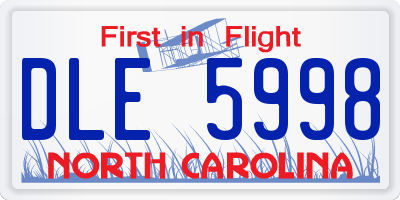 NC license plate DLE5998