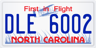 NC license plate DLE6002