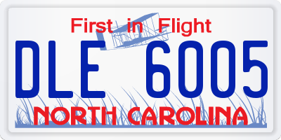 NC license plate DLE6005