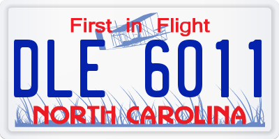 NC license plate DLE6011
