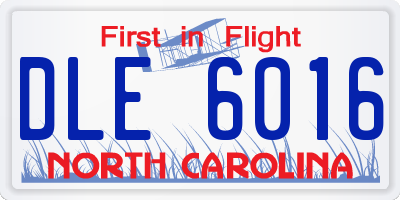 NC license plate DLE6016