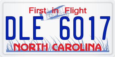 NC license plate DLE6017