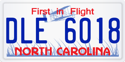 NC license plate DLE6018
