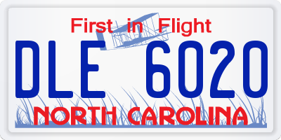 NC license plate DLE6020