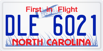 NC license plate DLE6021