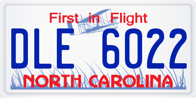NC license plate DLE6022