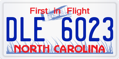 NC license plate DLE6023