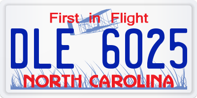 NC license plate DLE6025
