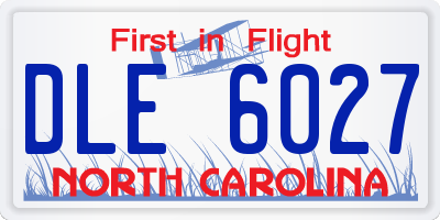 NC license plate DLE6027