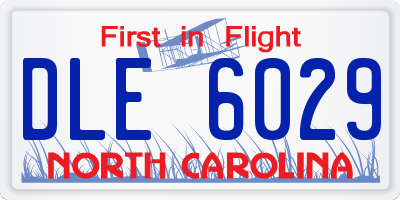 NC license plate DLE6029