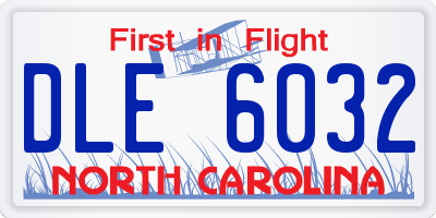 NC license plate DLE6032