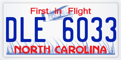 NC license plate DLE6033