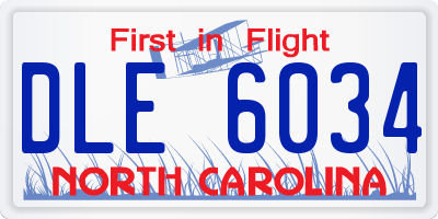 NC license plate DLE6034