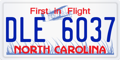 NC license plate DLE6037