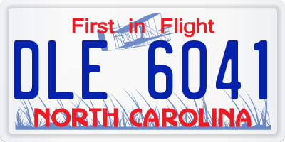NC license plate DLE6041