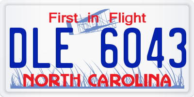 NC license plate DLE6043