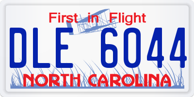 NC license plate DLE6044