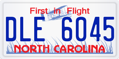 NC license plate DLE6045