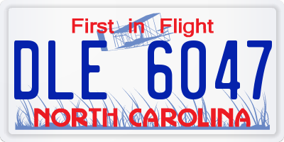 NC license plate DLE6047
