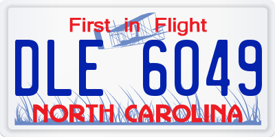NC license plate DLE6049