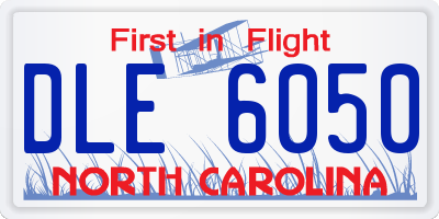 NC license plate DLE6050