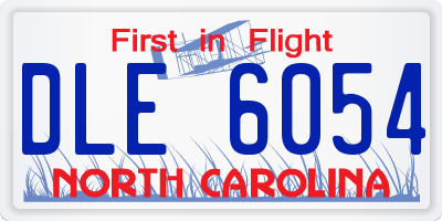 NC license plate DLE6054