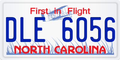 NC license plate DLE6056