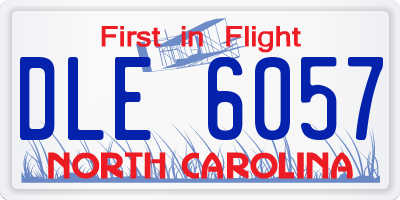 NC license plate DLE6057
