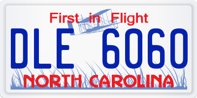 NC license plate DLE6060
