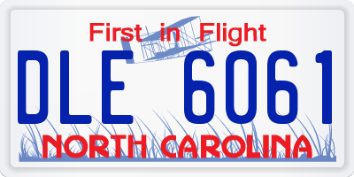 NC license plate DLE6061