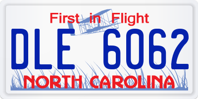 NC license plate DLE6062
