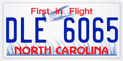 NC license plate DLE6065