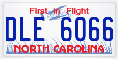 NC license plate DLE6066