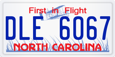 NC license plate DLE6067