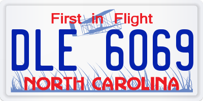 NC license plate DLE6069